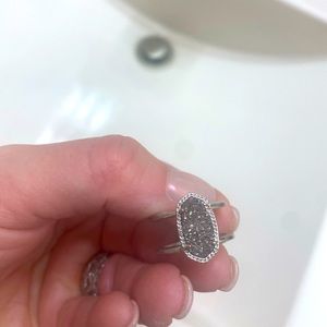 Kendra Scott Elyse silver Ring in Platinum Drusy